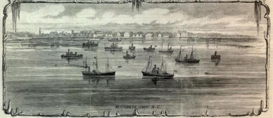 The Mosquito Fleet, Elizabeth City, NC. Harper's Weekly, March 15, 1862. 