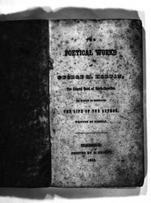 Work by George Moses Horton. Image courtesy of Digital North Carolina Collection Photographic Archives, UNC Libraries. 