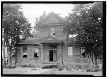 "Sally-Billy House," by Thomas T. Waterman, July 1940.  The "Sally-Billy House" in Scotland Neck, North Carolina, was the home of William Ruffin Smith and Sarah Smith, purchased by William Ruffin Smith in 1834.   Call No. HABS NC,42-SCON.V,2 from the Historic American Buildings Survey, Library of Congress, Prints & Photgraphs Online Catalog. 