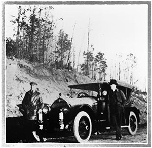 A 1921 photograph of Nello L. Teer, right, with J.G. Purcell, left. Image from Google Books.