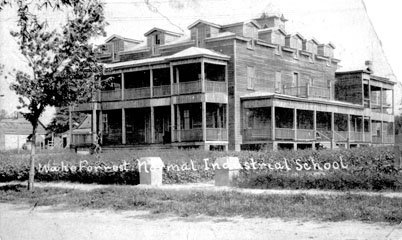 Photograph of the Wake Forest Normal and Industrial School, circa 1920s-1930s.  Used by permission from Wake Forest University. Presented on the Wake Forest Historical Museum online collection. 